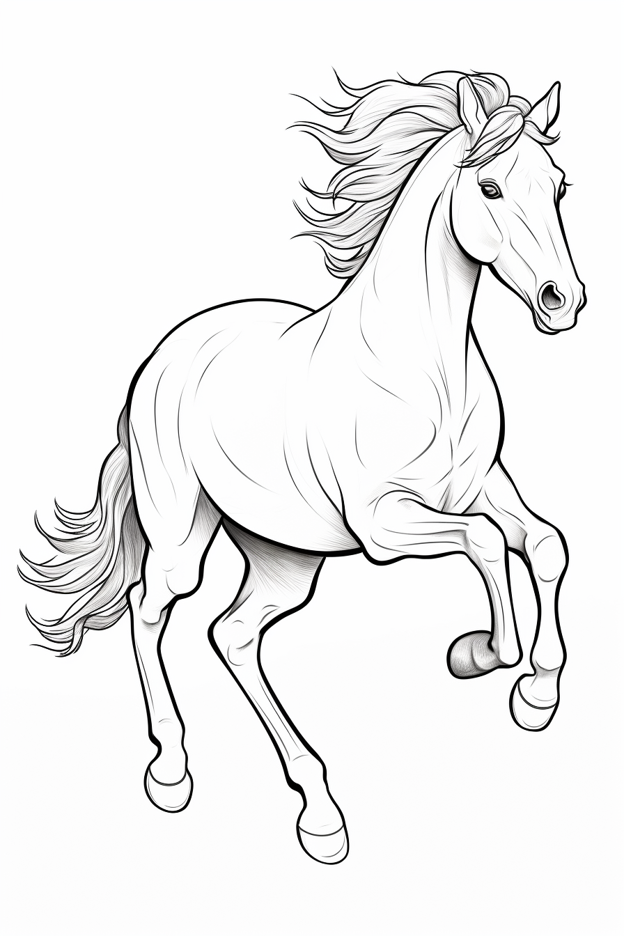 Horse jumping as coloring template download free coloring pages and ...