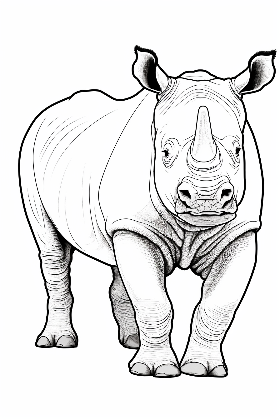 Раскраска Носорог | РАСКРАСКУ .РФ - распечатать и скачать