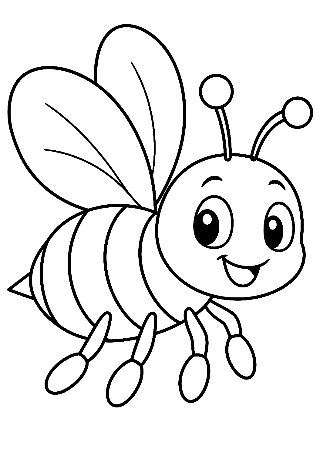 Abeja como página para colorear – dibujo para colorear e imprimir