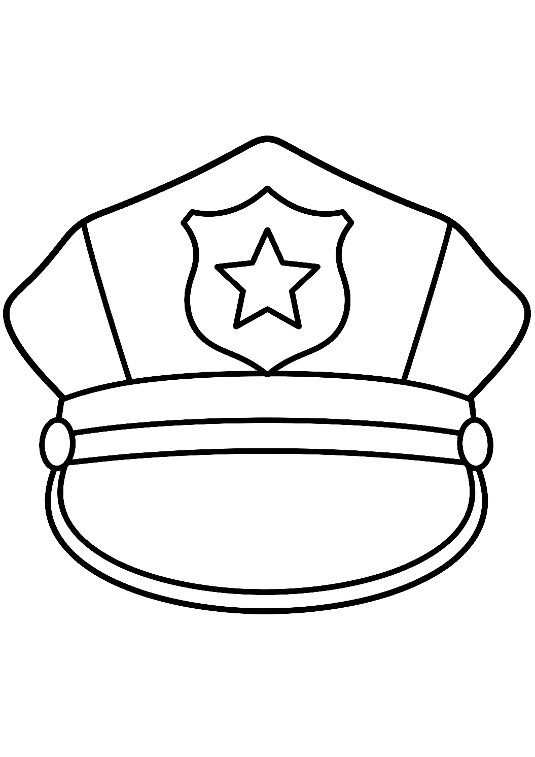 Cappello da Poliziotto da Colorare – disegno da colorare da stampare