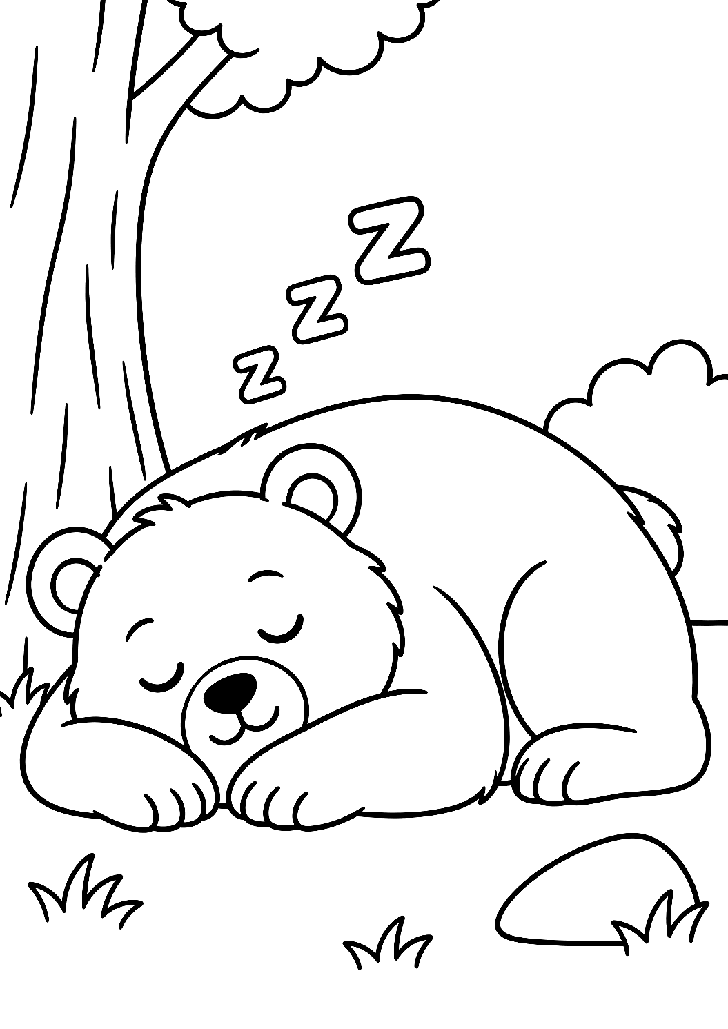Sleeping Bear Coloring Page – printable coloring page