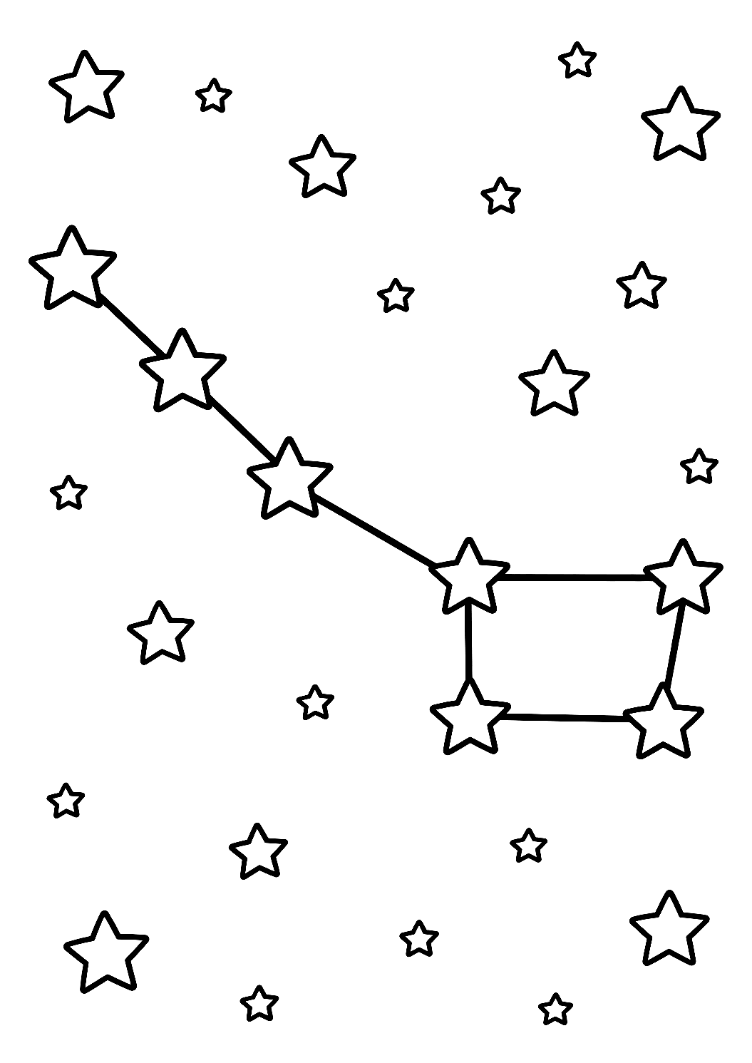 Big Dipper Constellation Coloring Page – printable coloring page
