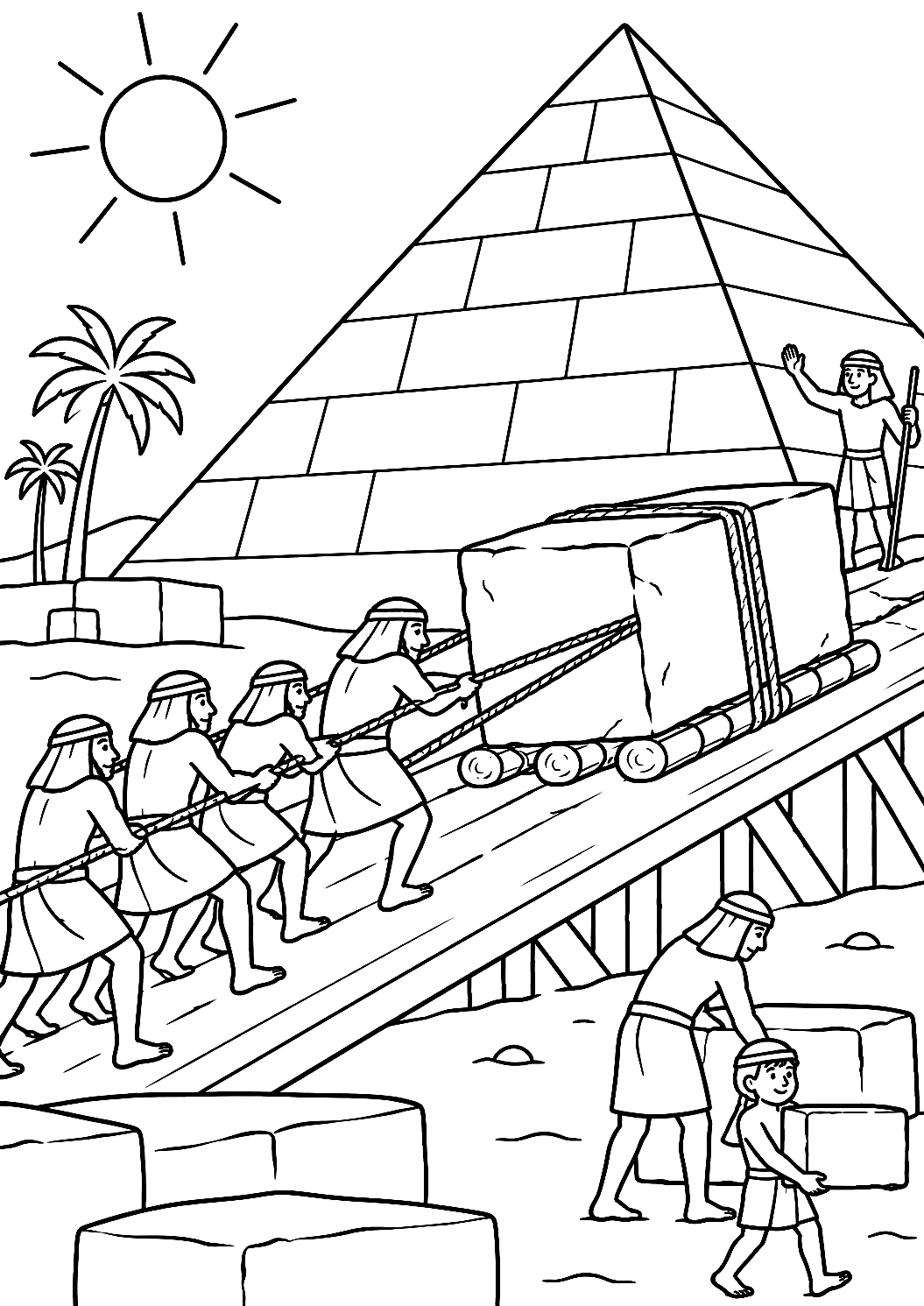 Costruzione di una Piramide da Colorare – disegno da colorare da stampare