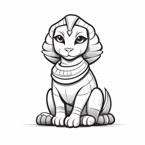 Sphinx als kleurplaat – kleurplaat om af te drukken