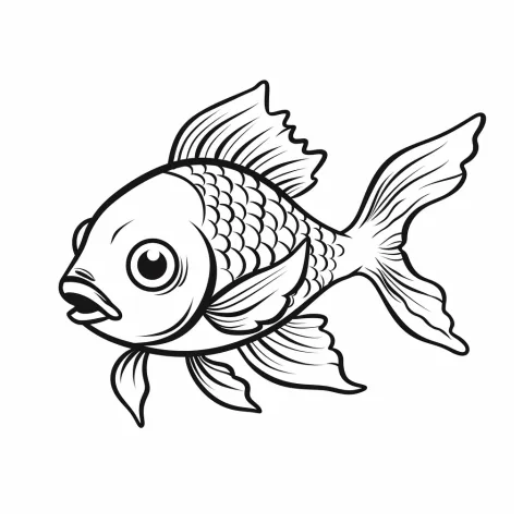 Pez como plantilla de dibujo – dibujo para colorear e imprimir