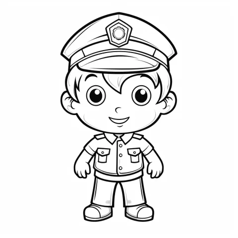 警察官の塗り絵 – 印刷用ぬりえ