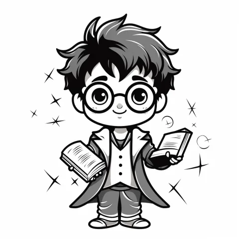 Harry Potter jako szablon do kolorowania – kolorowanka do druku