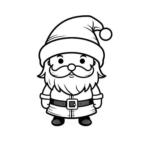 Niedlicher Weihnachtsmann als Malvorlage – Ausmalbild zum Ausdrucken
