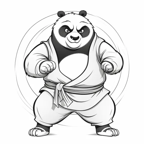 Kung Fu Panda Po jako szablon do kolorowania – kolorowanka do druku