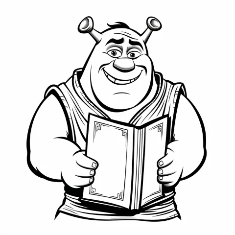 Shrek as a coloring template – printable coloring page