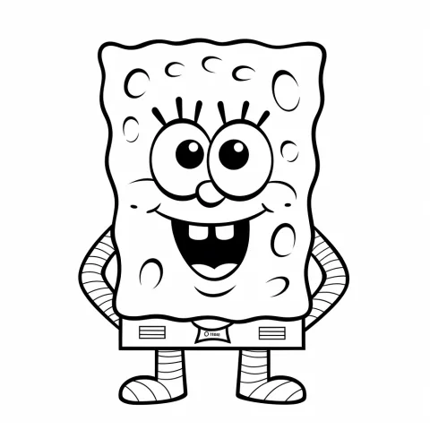 Spongebob Squarepants as a coloring template – printable coloring page
