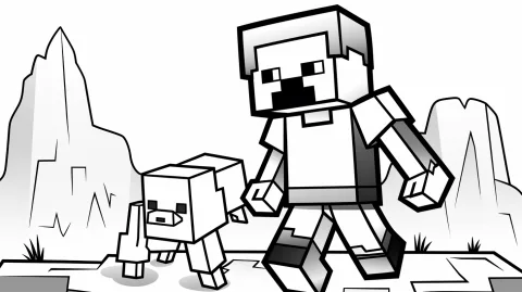 Minecraft Bilder kostenlos zum ausmalen – Ausmalbild zum Ausdrucken