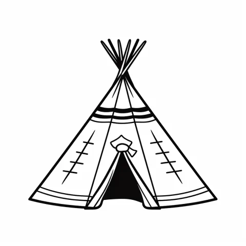 Indianerzelt Malvorlage kostenlos – Ausmalbild zum Ausdrucken