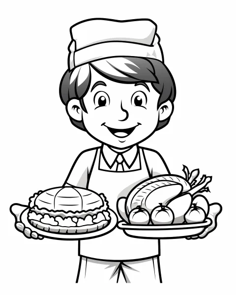 Thanksgiving fest – malebog til udskrivning