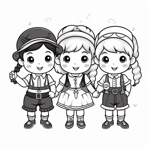 Oktoberfest Dirndl Malvorlage – Ausmalbild zum Ausdrucken
