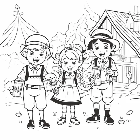 Oktoberfest kuvituspohjaksi – tulostettava värityskuva