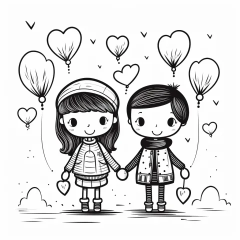 Valentinstag Liebe – Ausmalbild zum Ausdrucken