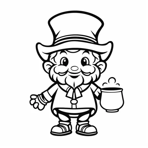 Irischer Kobold 2 – Ausmalbild zum Ausdrucken