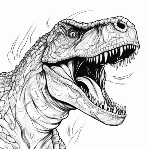 Trex színezőlap felnőtteknek – nyomtatható kifestő