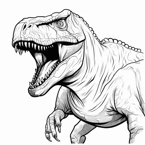 Trex Kopf als Malvorlage – Ausmalbild zum Ausdrucken