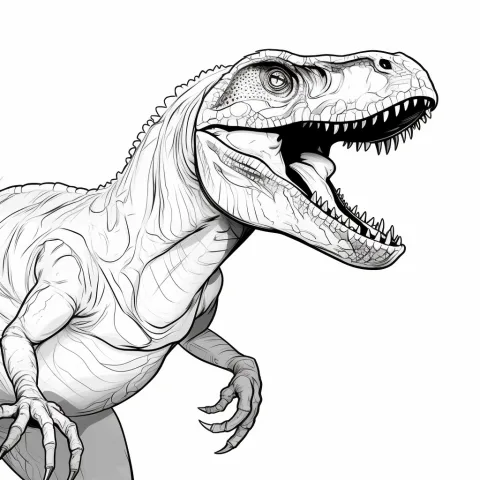 Velociraptor für Erwachsene – Ausmalbild zum Ausdrucken