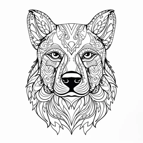 Hund Mandala als Malvorlage – Ausmalbild zum Ausdrucken