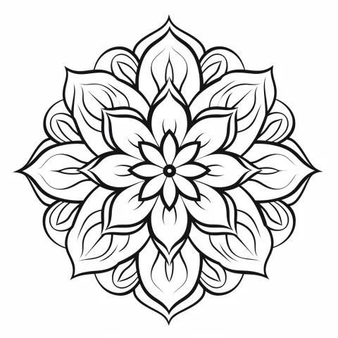 Bloemenmandala als kleurplaat – kleurplaat om af te drukken
