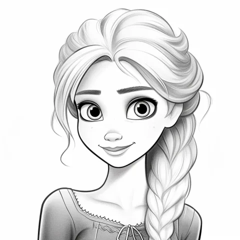 Elsa als Malvorlage – Ausmalbild zum Ausdrucken