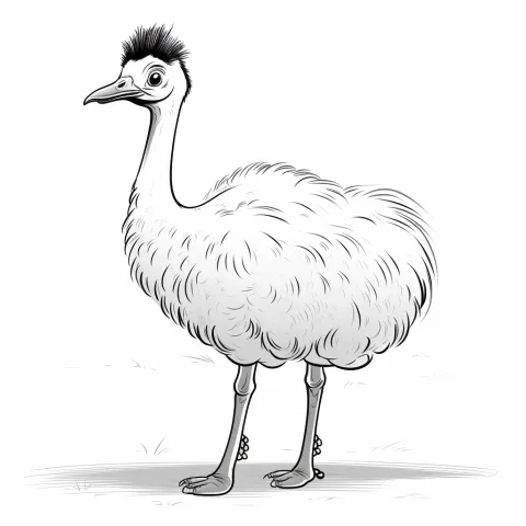 Strauß como plantilla de dibujo – dibujo para colorear e imprimir