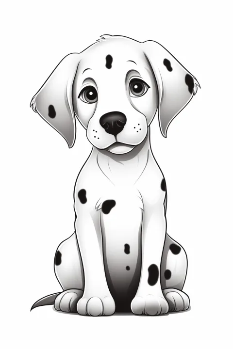 Dalmatyalı Köpek Boyama Sayfası – yazdırılabilir boyama sayfası