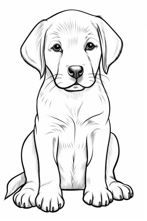 Labrador perro como plantilla para colorear – dibujo para colorear e imprimir