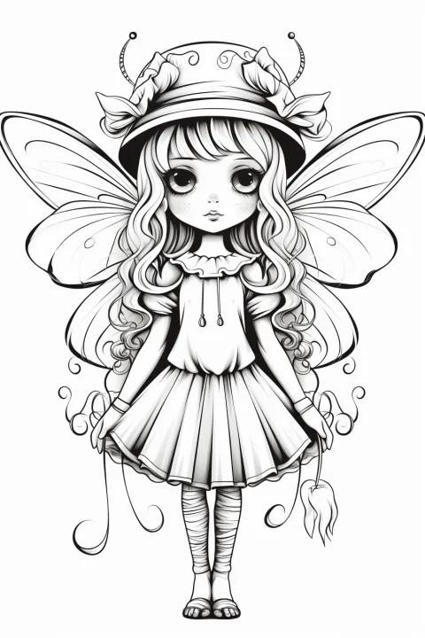 Fairy Coloring Page – printable coloring page