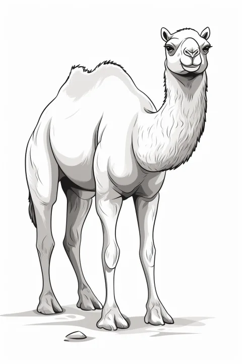 Camello como plantilla para colorear – dibujo para colorear e imprimir