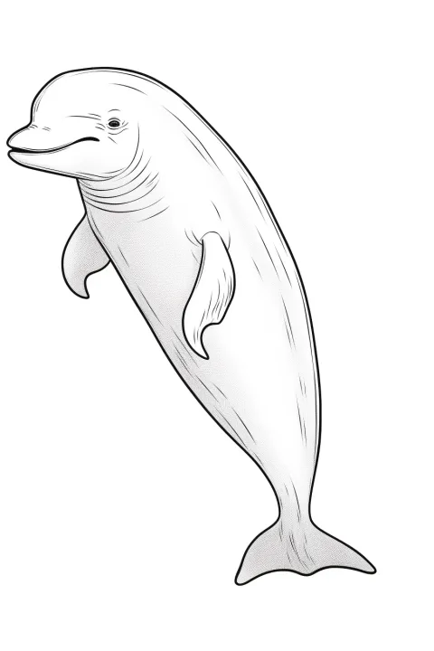 Beluga als Malvorlage – Ausmalbild zum Ausdrucken