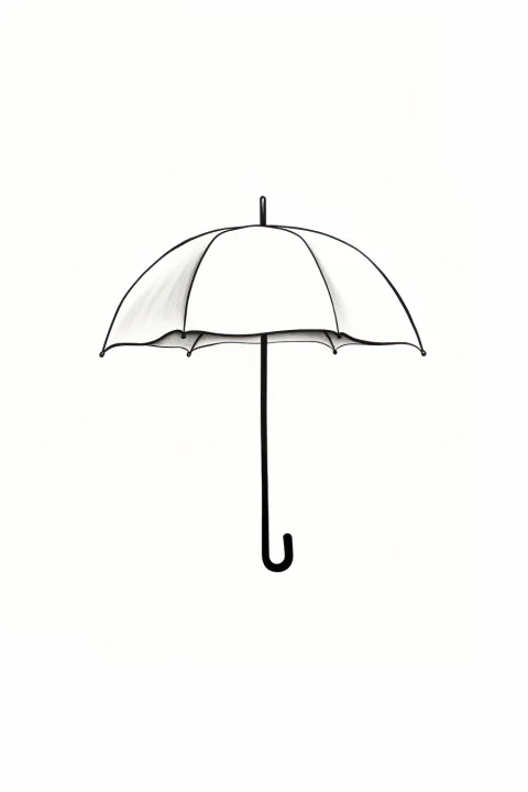 Regenschirm als Malvorlage – Ausmalbild zum Ausdrucken