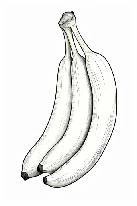 Banana som fargeleggingsmal – fargeleggingsark for utskrift