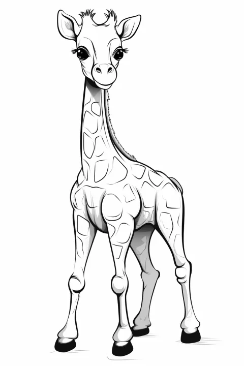 Giraffe als Malvorlage – Ausmalbild zum Ausdrucken