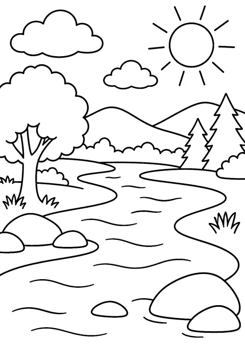 Rhine coloring page – printable coloring page