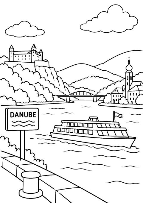 Dunaj jako kolorowanka – kolorowanka do druku