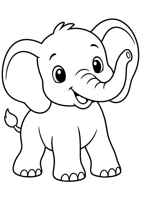 Página para colorear de bebé elefante – dibujo para colorear e imprimir