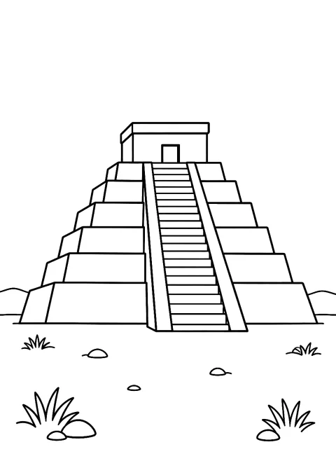 Stufenpyramide von Dschoser als Malvorlage – Ausmalbild zum Ausdrucken