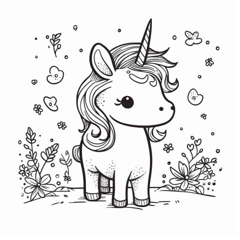 Einhorn – Ausmalbild zum Ausdrucken