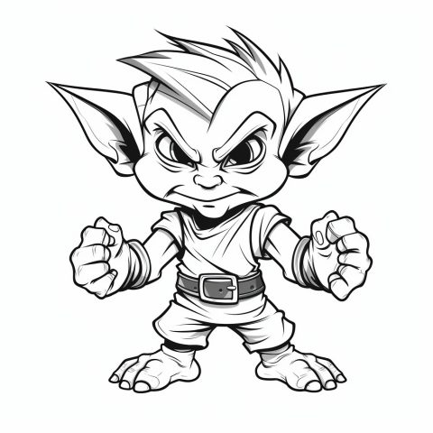 Goblin als Malvorlage – Ausmalbild zum Ausdrucken