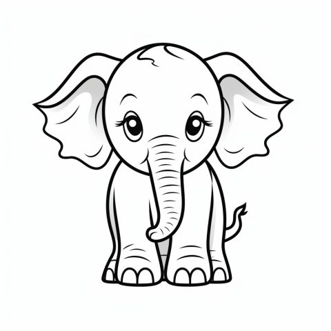 Elefant als Malvorlage – Ausmalbild zum Ausdrucken