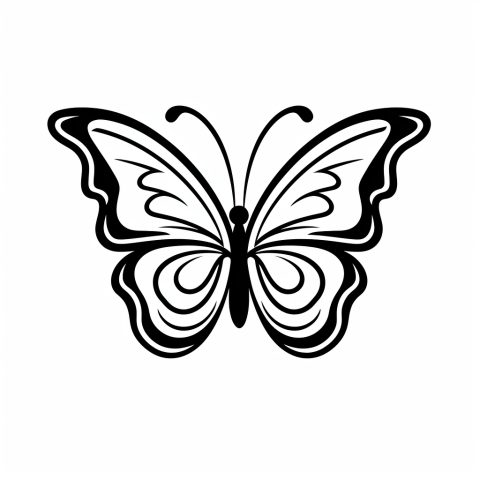 Schmetterling als Malvorlage – Ausmalbild zum Ausdrucken