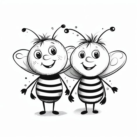 Bienen als Malvorlage – Ausmalbild zum Ausdrucken