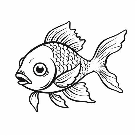 Fisch als Malvorlage – Ausmalbild zum Ausdrucken