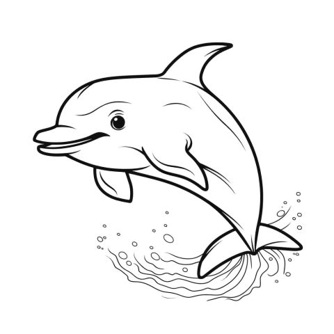 Delfin als Malvorlage – Ausmalbild zum Ausdrucken