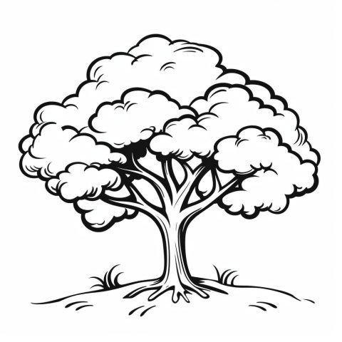 Baum als Malvorlage – Ausmalbild zum Ausdrucken