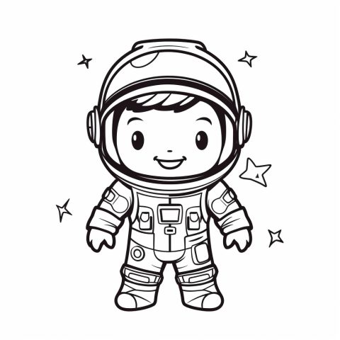 Astronaut als Malvorlage – Ausmalbild zum Ausdrucken